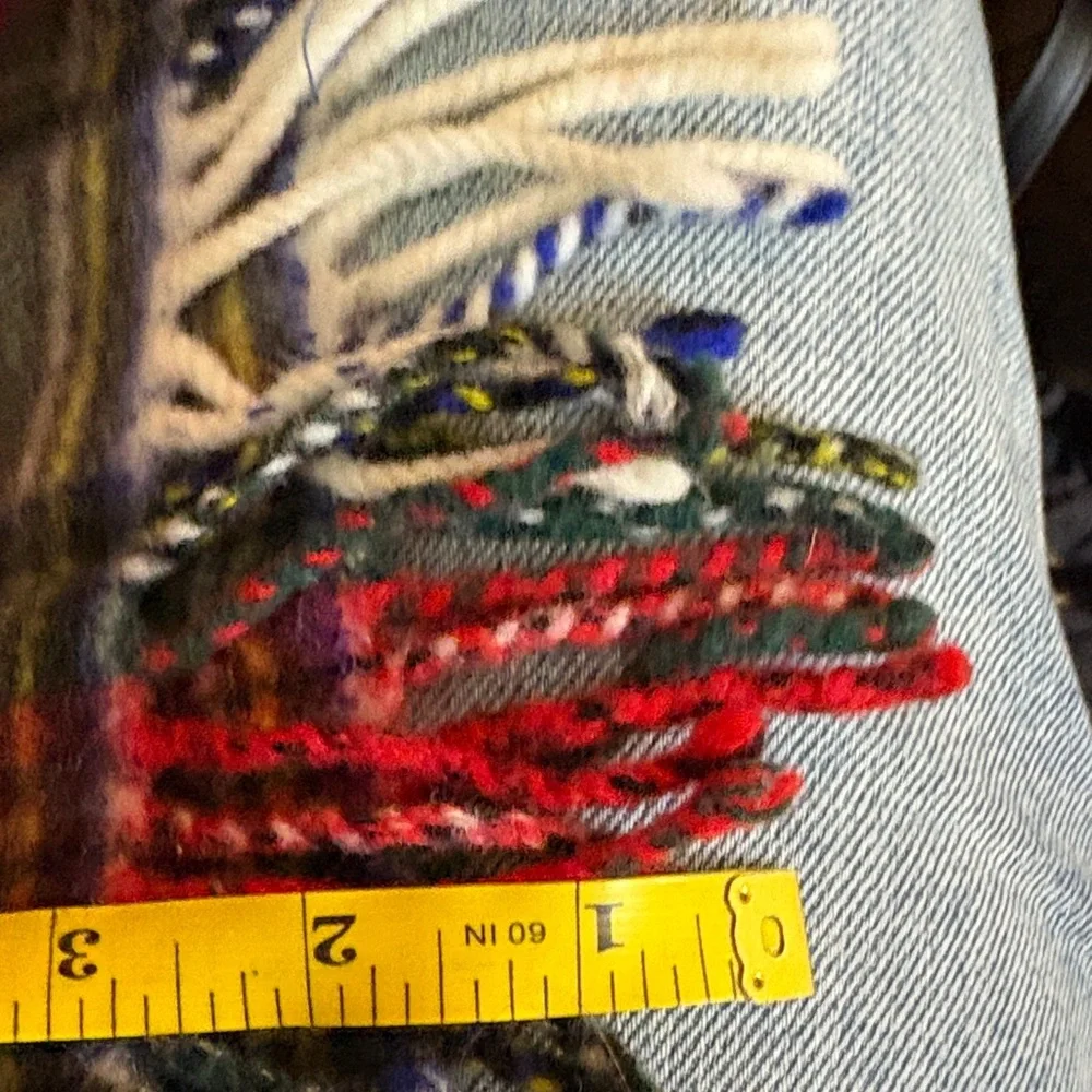 Vintage Plaid Red White Green Yellow Blue Wool Scarf